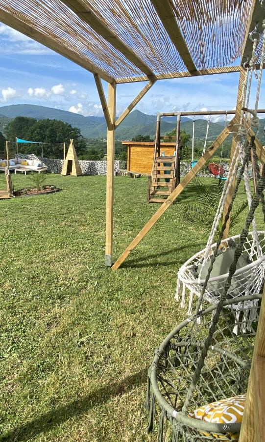 Villa Jacuzzi, Terrain De Petanque Et Aire De Jeux Vue Sur Les Pyrenees Seilhan Eksteriør billede